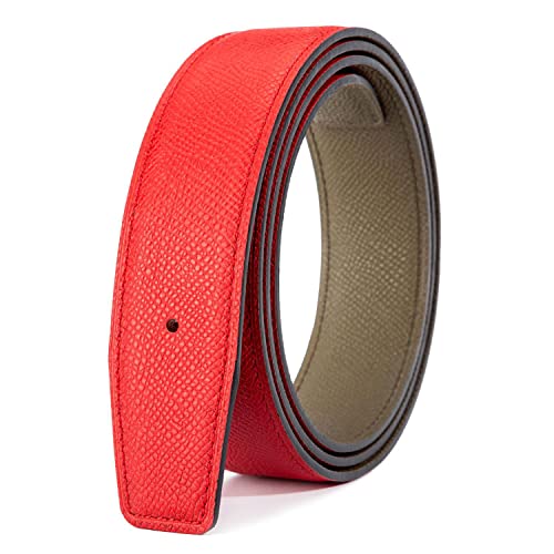 titiroa Ersatzgürtel Rindsleder Echtleder Wendegurtband für Damen/Herren Breite 32MM Länge 95CM Red/Khaki von titiroa