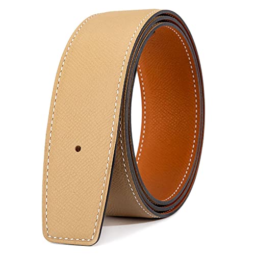 titiroa Ersatzgürtel Rindsleder Echtleder Wendegurtband für Damen/Herren Breite 38MM Länge 110CM Beige/Erde Gelb von titiroa