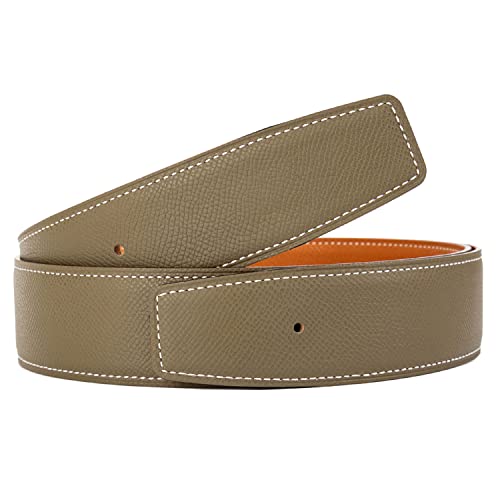 titiroa Ersatzgürtel Rindsleder Echtleder Wendegurtband für Damen/Herren Breite 38MM Länge 115CM Khaki/Erde Gelb von titiroa