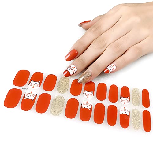 22 Finger Full Wrap Aufkleber Nagelstreifen Selbstklebend 3D Gel Tropfen Nagelstreifen Kunst Abziehbilder mit Nagelfeile Wasserdichte Nagelabziehbilder von tixoacke