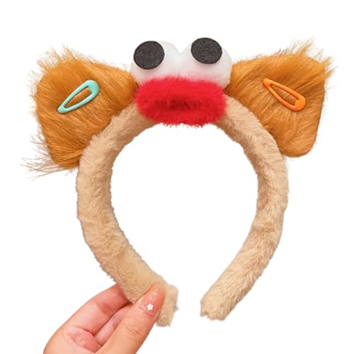 3D-Augen, Plüsch-Haarreif, Wurstmund, Stirnband, Weihnachtsfeier, Kopfschmuck, Mädchen, Gesichtswäsche, Stirnband, Kinder, lustige Kopfbedeckungen, Cartoon-Rollenspiel-Haarband von tixoacke