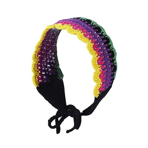 Häkel-Stirnband, ausgehöhltes Haar-Halstuch, Raffhalter, ethnisches Streifenmuster, Turban für Mädchen, Foto-Requisiten, Häkelhaarband für Damen, sonnenfest, gehäkeltes Haarband mit niedlichem von tixoacke