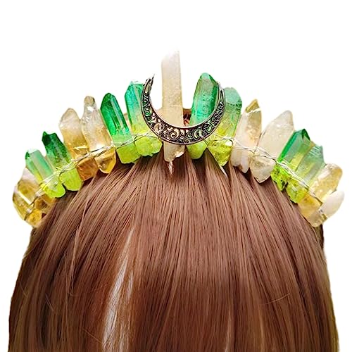 Kristall-Stirnband, Haarreif, Mond, Vintage, Festzug, Abschlussball, Braut für Hochzeit, eleganter Quarz-Kopfschmuck für Damen, Hochzeits-Haar-Accessoire von tixoacke