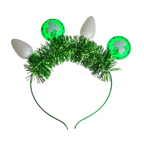LED-Stirnband mit Kleeblatt-Motiv, leuchtend, Feenkrone, leuchtet im Dunkeln, Stirnband für Damen und Mädchen, LED-beleuchtete Brille, leuchtendes Stirnband-Set von tixoacke
