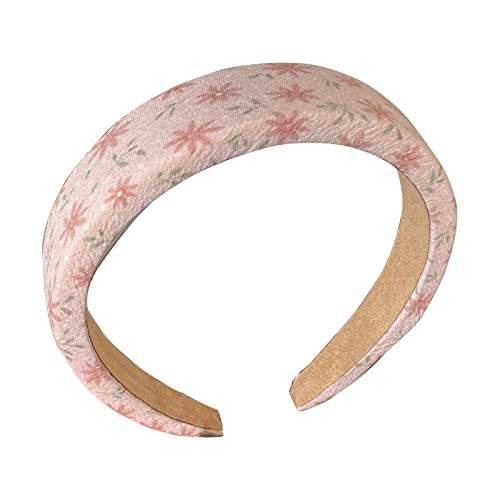 Pinkes Stirnband für Damen, geknotet, gepolstert, Knoten, Stirnband, plissiert, Rosen-Stirnband, breites Stirnband, Knoten, Stirnbänder für Frauen von tixoacke