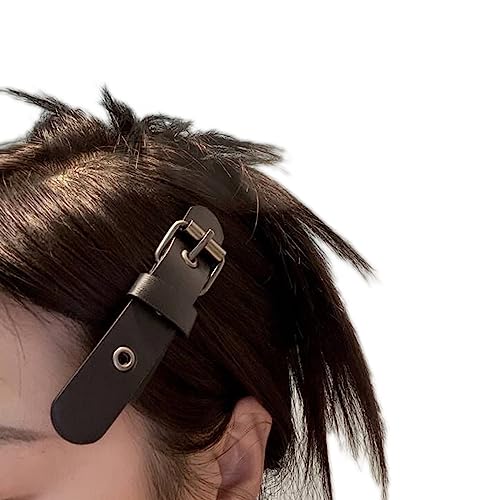 Punk-Haarspange für heiße Mädchen, kleine Nieten/Herz/Kette, Haarspangen, Entenschnabel, Pony, Haarspangen für Teenager, Mädchen, dünne Haar-Clip für Damen, Haarstyling, Nieten/Herz von tixoacke