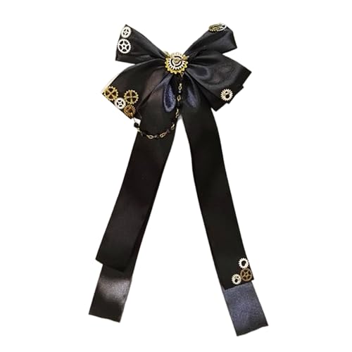 Steampunk Gear Bowknot Haarspange Lange Schleife Lolitas Haarnadel Frauen Haarspangen Mädchen Party Kopfschmuck Haarschmuck Band Bowknot Haarnadel für alle Anlässe von tixoacke