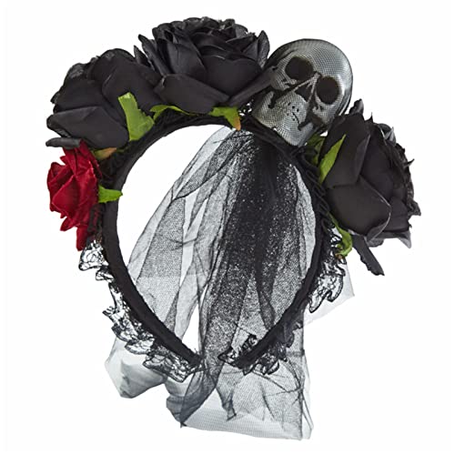 Stirnband Halloween Schädel Stirnband für Frauen Tag der Toten Stirnband Goth Kopfbedeckung Gothic Stirnband Punk Stirnband Schädel Stirnband für Frauen von tixoacke