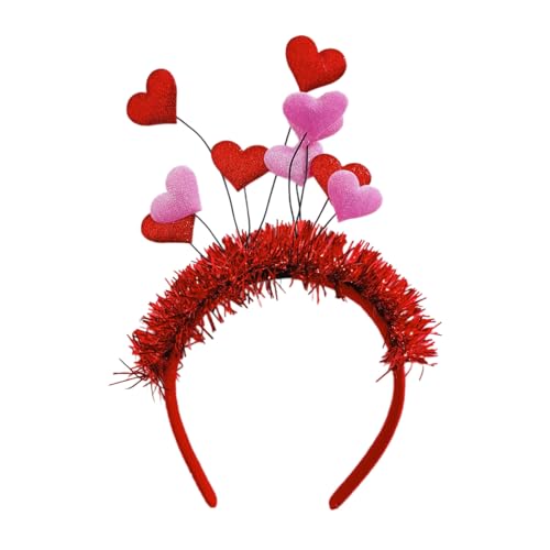 Zarter Haarreif für Bankett-Partys, mit Herz, für Mädchen, Valentinstag, mit Blume, für Damen, Teenager, Glitzer, Haar-Accessoire, Valentinstags-Stirnbänder für Mädchen, Valentinstags-Stirnband von tixoacke