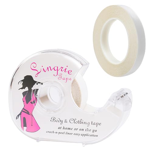 tiyiyok 2 Rollen Fashion Tape Doppelseitig, Klebestreifen Kleidung Transparent, Body Tape mit Spender für Kleidung, für BH Träger Kleid Damen Bekleidung Zubehör (5M + 5M) von tiyiyok