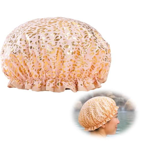 tiyiyok Duschhaube Damen, Duschhaube, Wasserdichte und Wiederverwendbare Duschhauben, Shower Cap, Haarhaube für die Nacht, Badezubehör, Geeignet für alle Arten von Langem Haar von tiyiyok