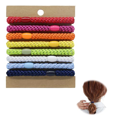 tiyiyok Haargummis Mädchen, Haargummis 8 Stück, Kleine Und Bunte Haarbänder mit Stylischem Design für Frauen, Mädchen Und Kinder mit feinem Haar, Grobem Haar, Mittlerem Oder Langem Haar von tiyiyok