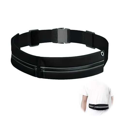 tiyiyok Lauftasche, Laufgürtel Verstellbar, Geeignet für Fitnessstudio, Joggen, Klettern, Fitness, Wandern, Schwarz, Laufgürtel Handy, 1 Stück, Sowohl für Männer Als Auch für Frauen von tiyiyok
