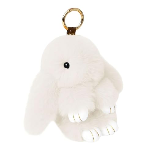 tkerinse Bunny Keychain, Soft and Fluffy Bunny Plush Keychain, Cute Rabbit Lulu Keychain, Bunny Key Chain for Women, Good Luck Bunny Pendant Fluffy Bunny Charms Gift for Daughter Wife Christmas von tkerinse