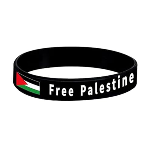 tkerinse Free Palästina Flag Armband, Silikon Armbänder für Palästina, Palästina Armband Silikon Handgelenk Band Save Gaza Armbänder, Unterstützung Palästina Armbänder für Männer Frauen 1/5/10 Pcs, A, von tkerinse