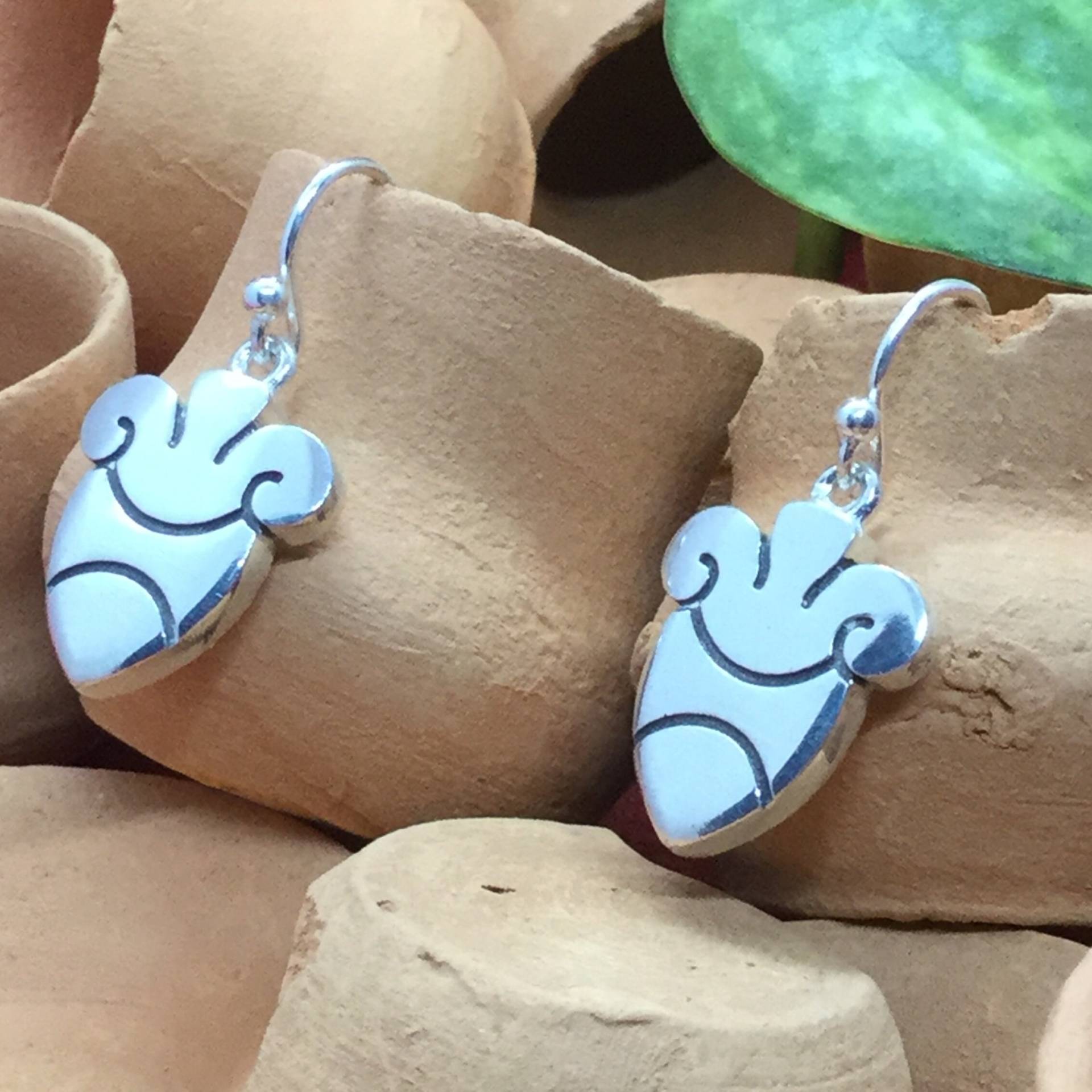Yolotl | Herz Sterling Silber Ohrringe Yolotl | Herz Sterling Silber Ohrringe von tlakuilokalli