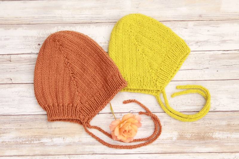 Spielraum. Baby Mütze Gestrickt. Lemongrass Wollmütze. Braune Baumwollmütze. Mütze. Mädchen von tlcrochetknitting