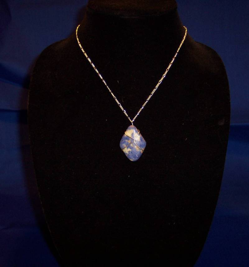 Trommelsteine Sodalith in Sterling Silber - Anhänger von tnmjewelrydesigns