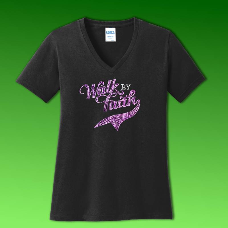 Walk By Faith Damen Strass T-Shirt - Christian Bling T-Shirt, Inspirational Glaube Bekleidung, Funkelndes Religiöses Shirt, Kirchenkleidung Geschenk Walk By Faith Damen Strass T-Shirt - Christian Bling T-Shirt, Inspirational Glaube Bekleidung, Funkelndes Religiöses Shirt, Kirchenkleidung Geschenk von tntglobalenterprises