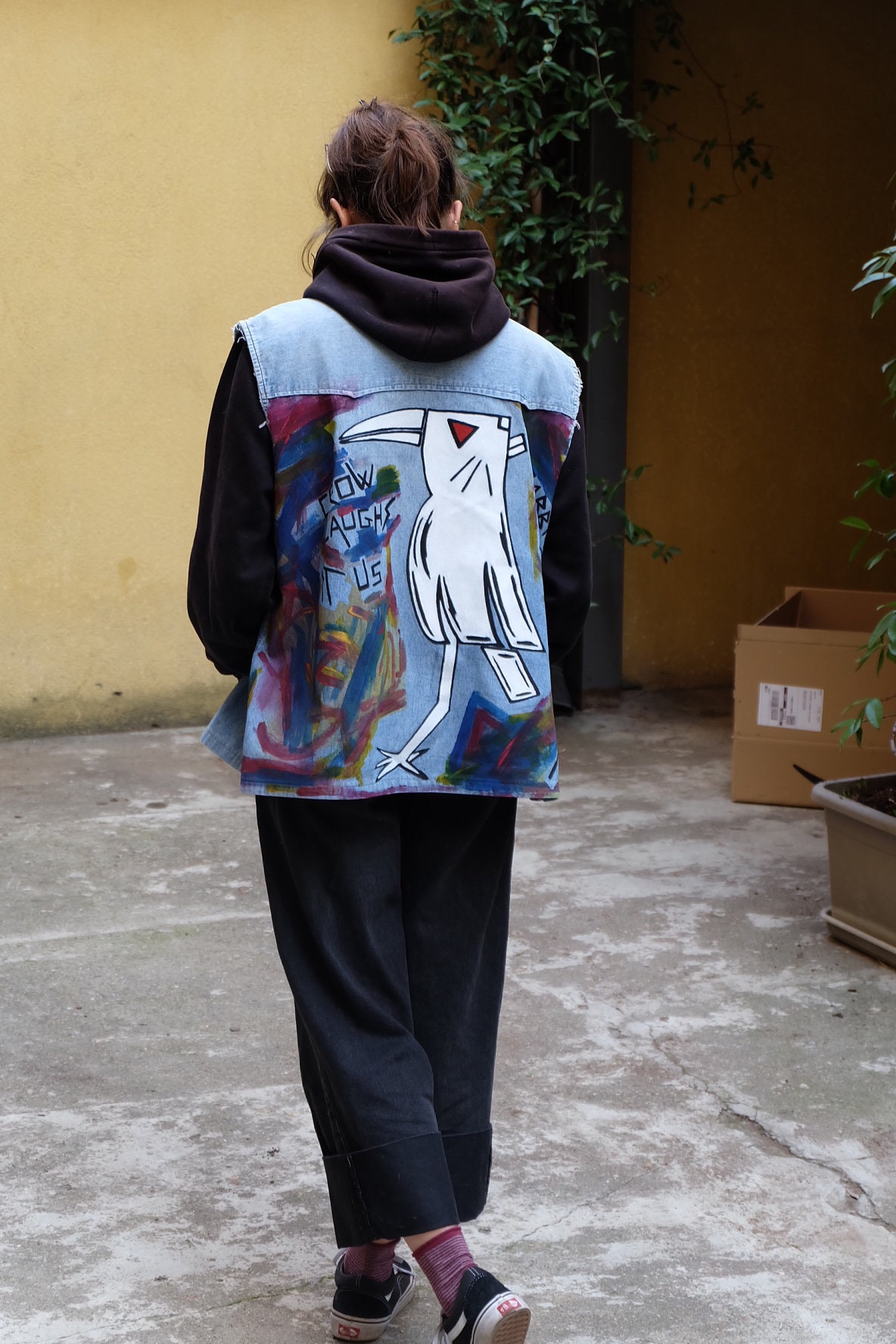 Handgemachtes Levi's Jeanshemd Jeansjacke Art Handgemaltes Madeinitaly Scheiß Farben Graffiti Streetart Tiere Krähe Kaninchen Rätseltrick Handgemachtes Levi's Jeanshemd Jeansjacke Art Handgemaltes Madeinitaly Scheiß Farben Graffiti Streetart Tiere Krähe Kaninchen Rätseltrick von todeniL