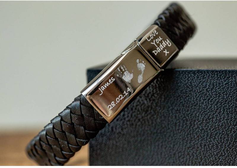 Personalisiertes Armband, Geschenkideen Für Väter, Geschenke Ihn, Lederarmband Herren, Handabdruckschmuck, Herrenschmuck, Herrenschmuck Personalisiertes Armband, Geschenkideen Für Väter, Geschenke Ihn, Lederarmband Herren, Handabdruckschmuck, Herrenschmuck, Herrenschmuck von tokenofloveltd