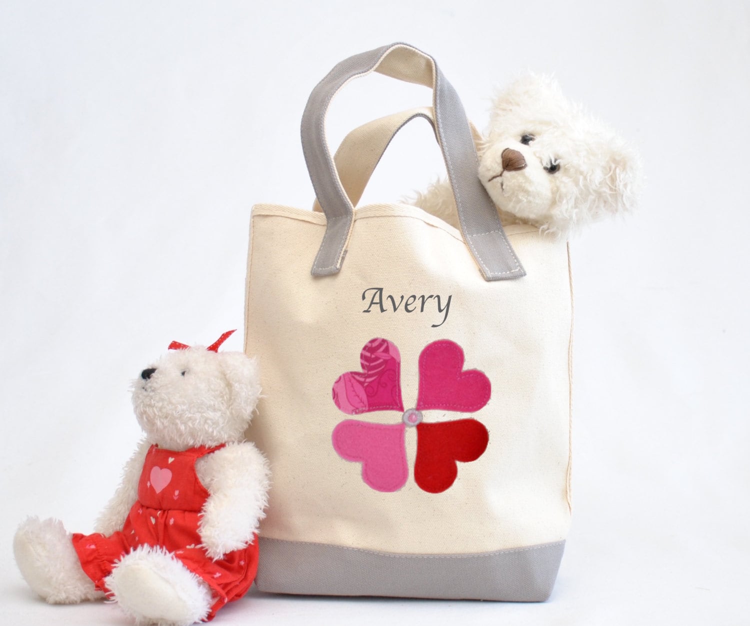 Herz Blume Tragetasche, Valentinstag Tasche, Geschenk, Valentinstag, Kinder Personalisierte Freundin Geschenk von toluni
