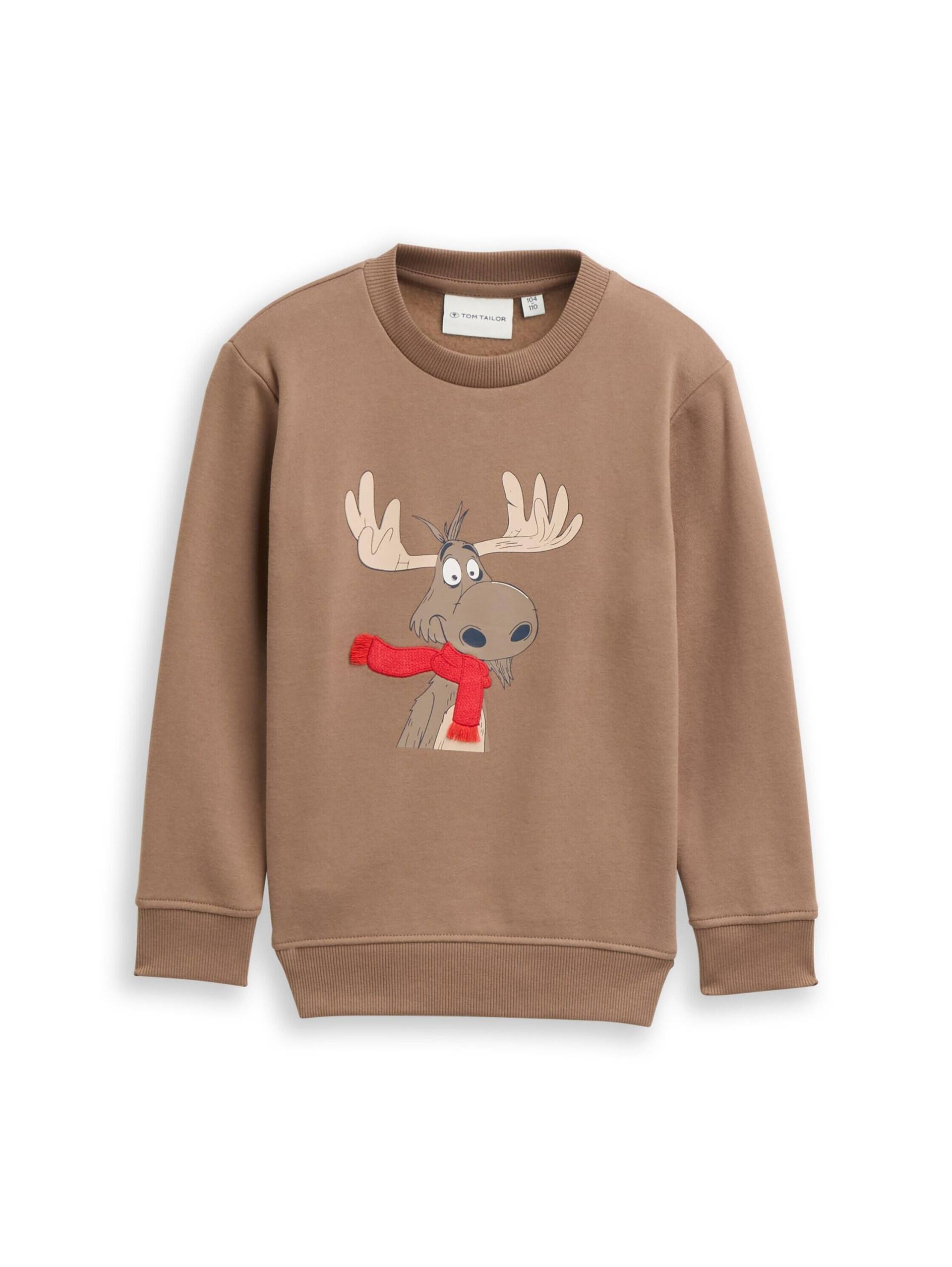 tom tailor kids - Basic Sweatshirt mit Print taupe grey von tom tailor kids