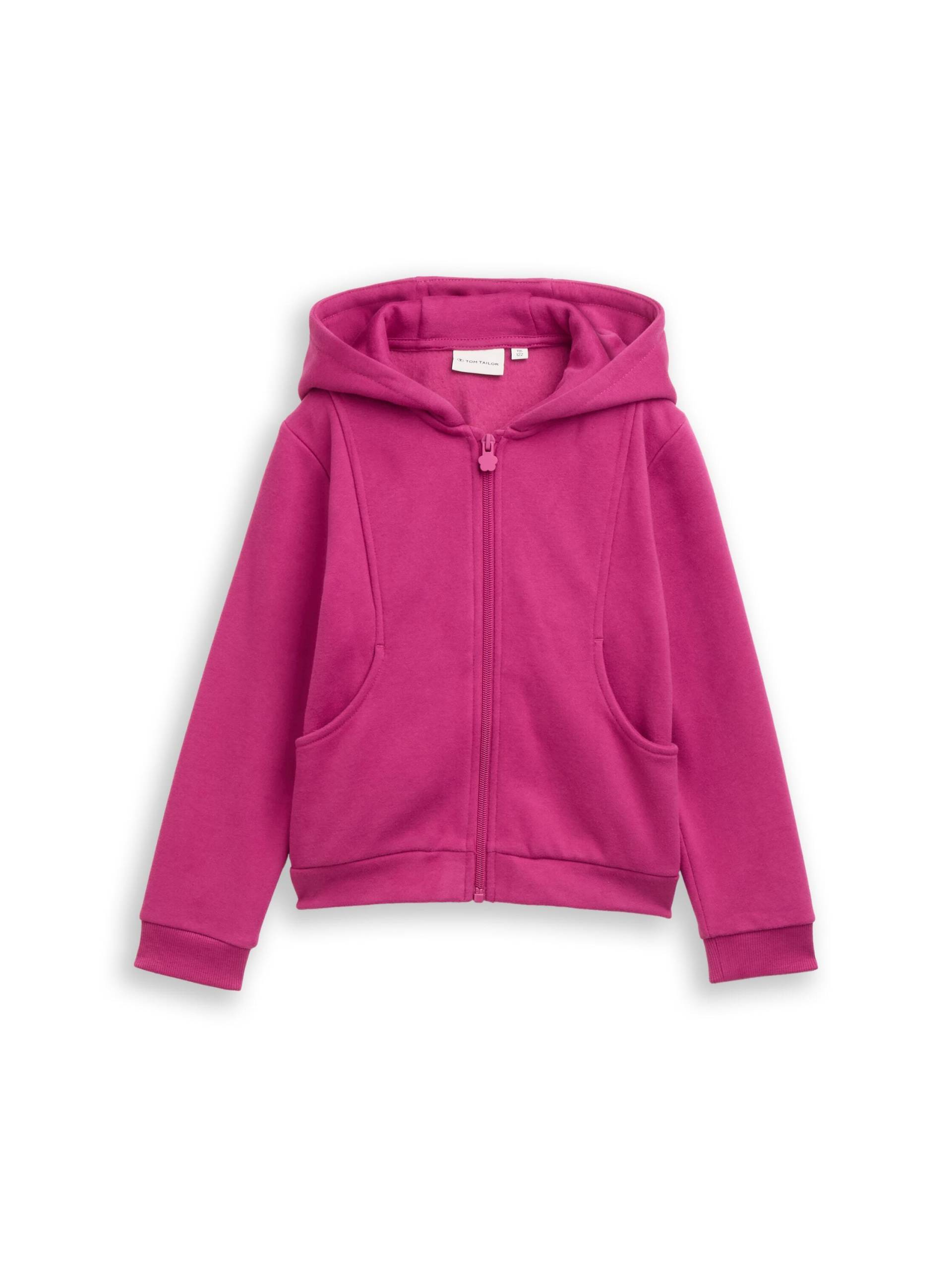 tom tailor kids - Cropped Hoodie Sweatjacke mit Rückenprint smooth magenta von tom tailor kids