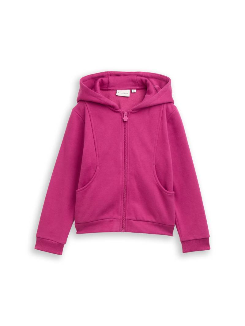 tom tailor kids - Cropped Hoodie Sweatjacke mit Rückenprint smooth magenta von tom tailor kids
