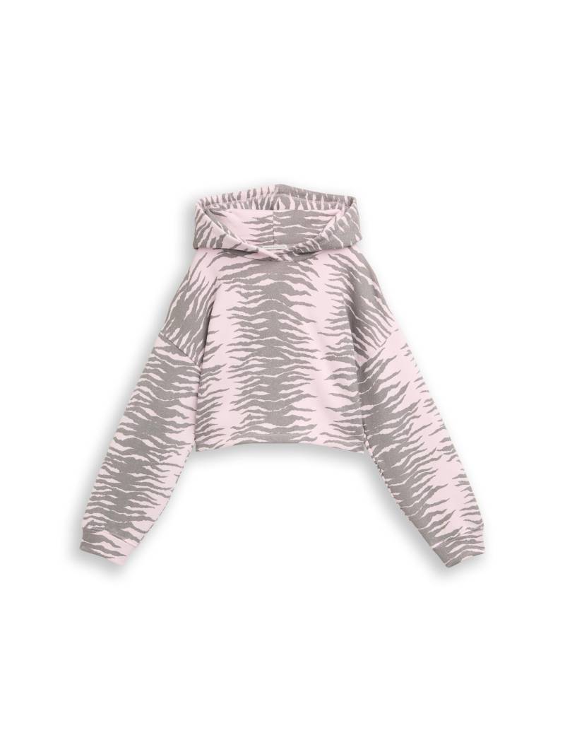tom tailor kids - Cropped Hoodie Sweatshirt mit Muster rose zebra design - Gr. - 164 von tom tailor kids