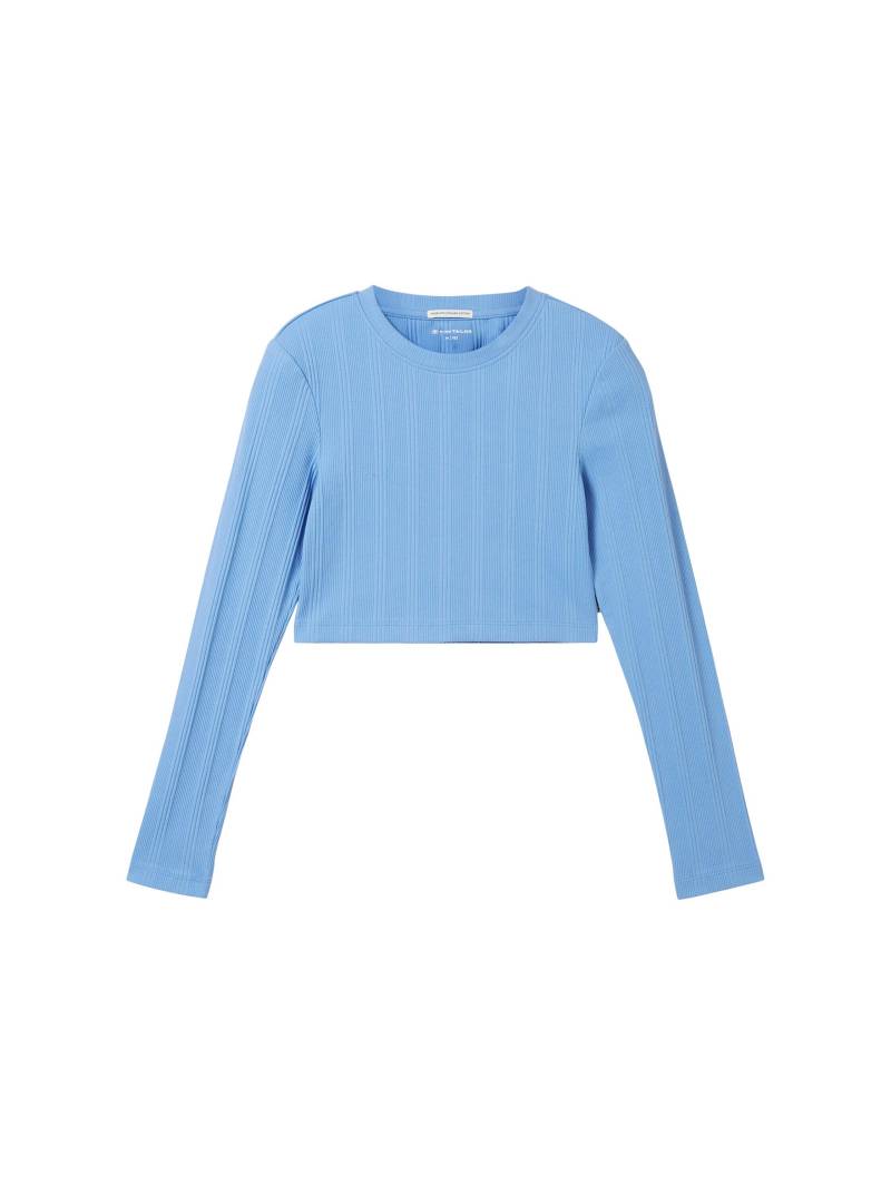 tom tailor kids - Cropped Langarmshirt mit Bio-Baumwolle azure blue - Gr. - 164 von tom tailor kids