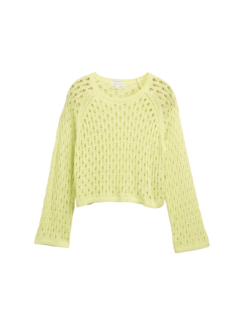 tom tailor kids - Cropped Strickpullover mit Lochmuster fresh sweet lime - Gr. - 164 von tom tailor kids