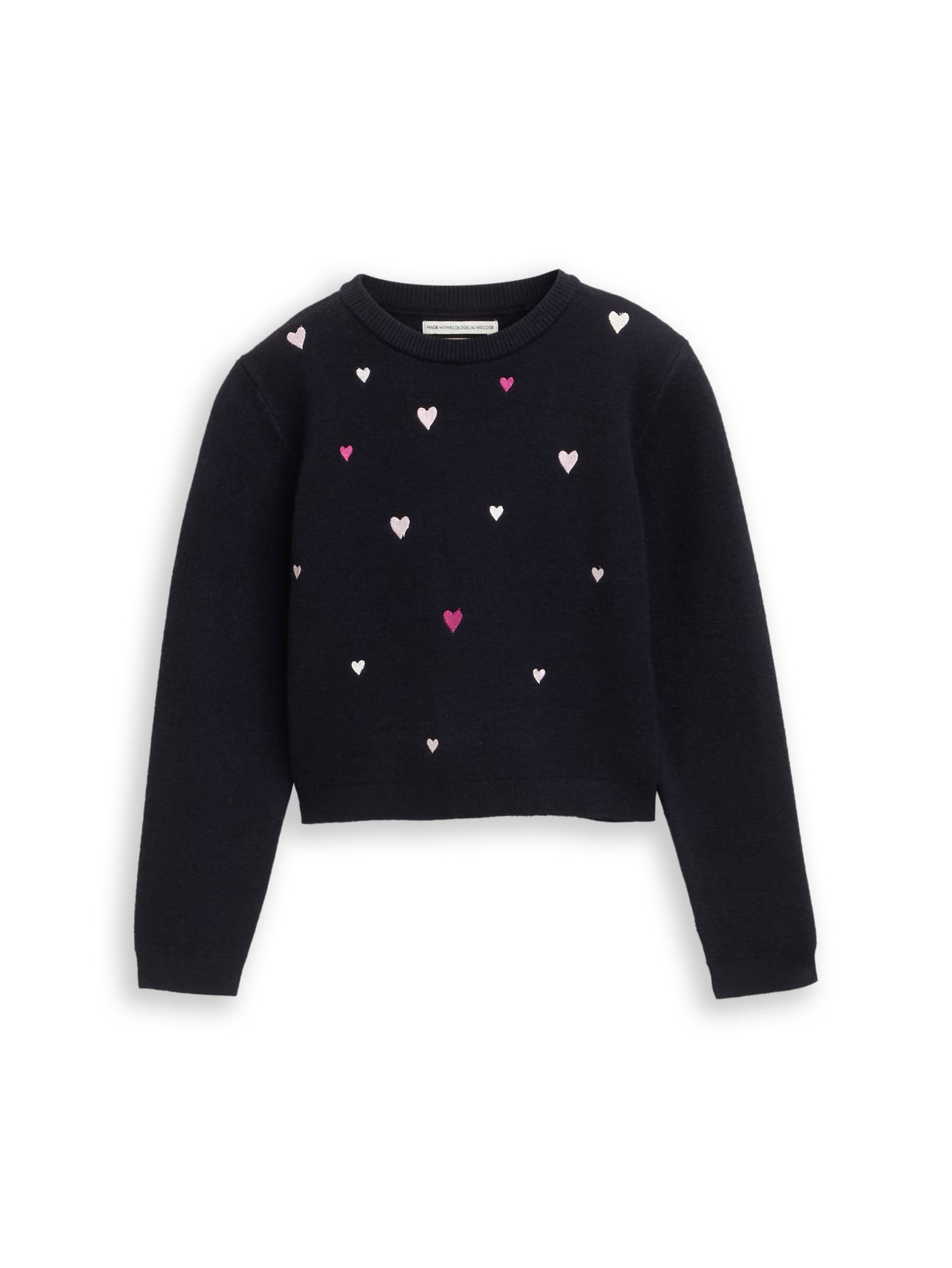 tom tailor kids - Cropped Strickpullover mit Stickerei sky captain blue von tom tailor kids