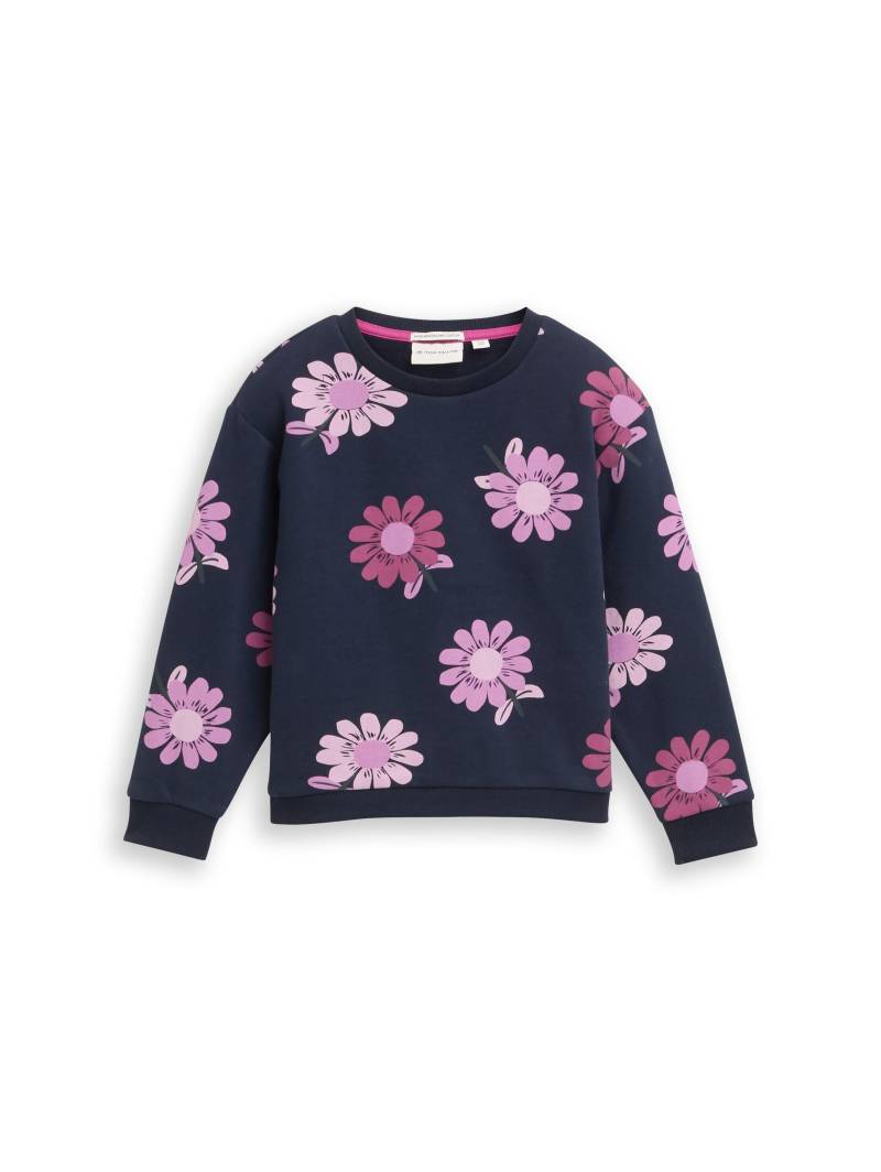 tom tailor kids - Cropped Sweatshirt mit Allover-Print big navy floral print von tom tailor kids