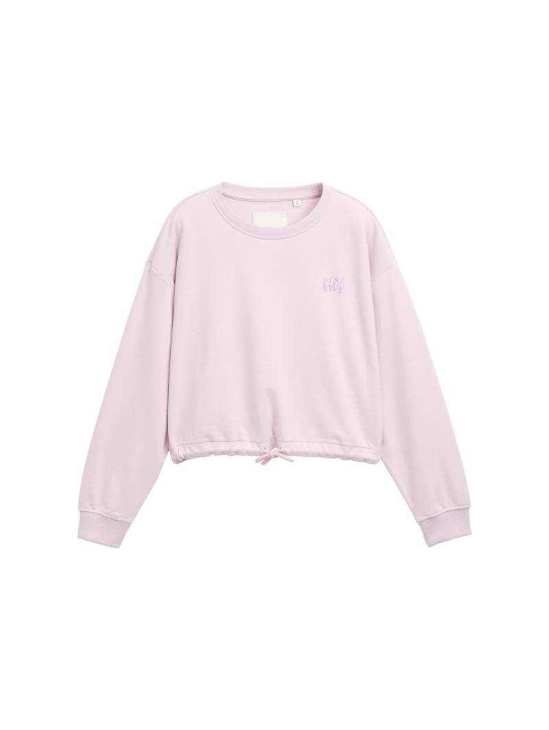 tom tailor kids - Cropped Sweatshirt mit Print pale spring lilac - Gr. - 164 von tom tailor kids