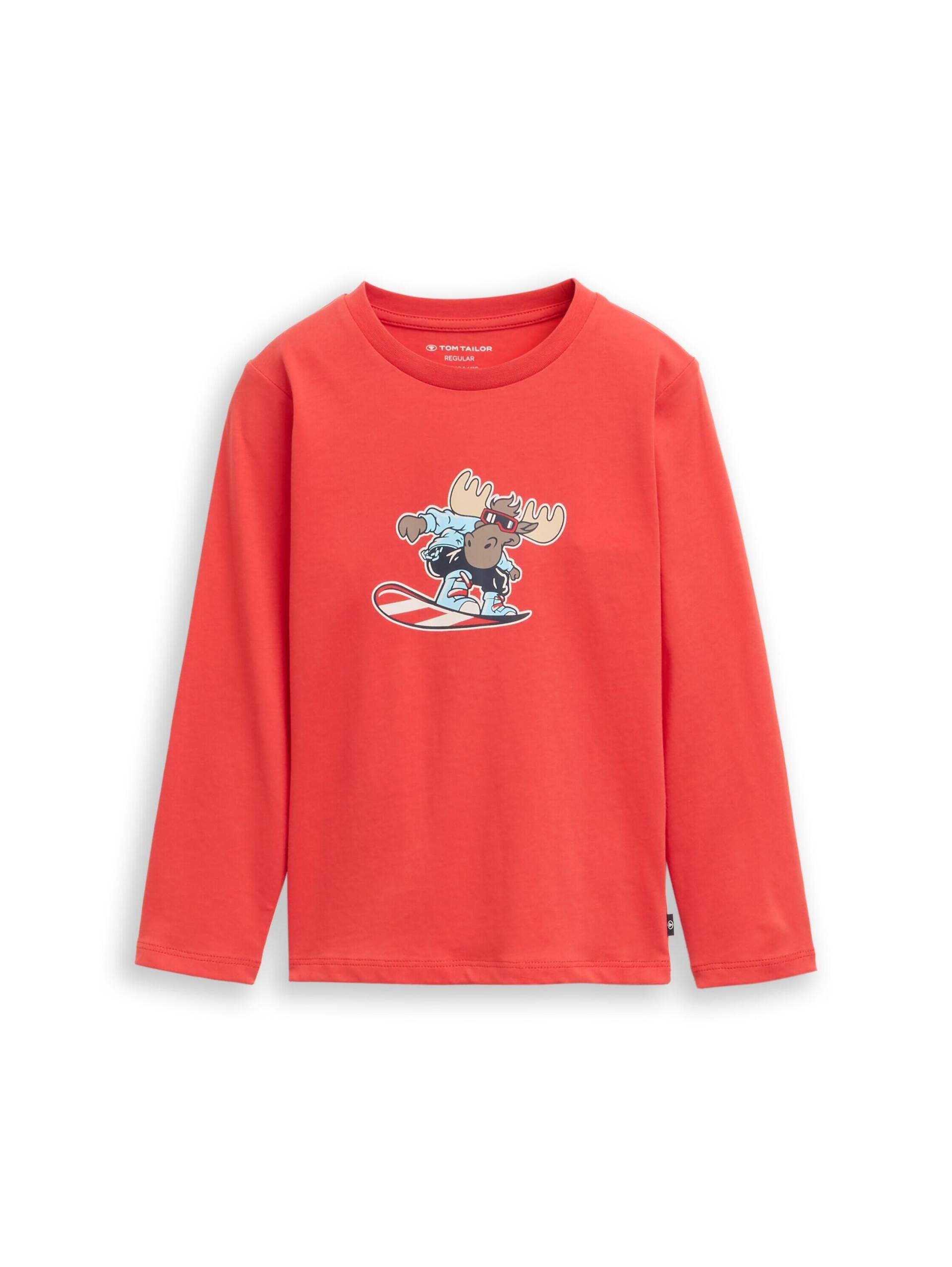 tom tailor kids - Langarmshirt mit Print soft red von tom tailor kids