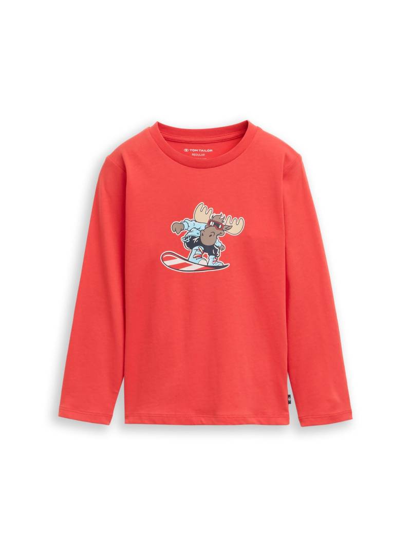 tom tailor kids - Langarmshirt mit Print soft red von tom tailor kids