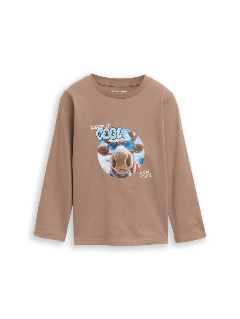tom tailor kids - Langarmshirt mit Print taupe grey von tom tailor kids