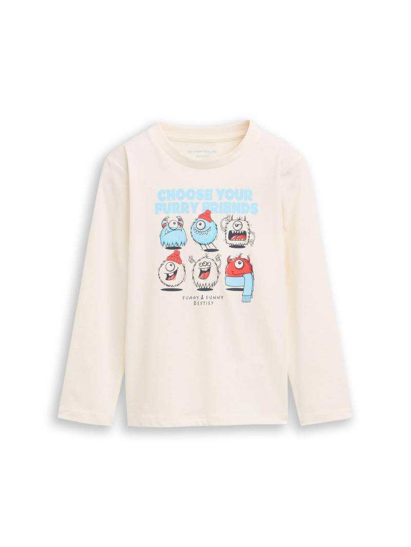 tom tailor kids - Langarmshirt mit Print wool white von tom tailor kids