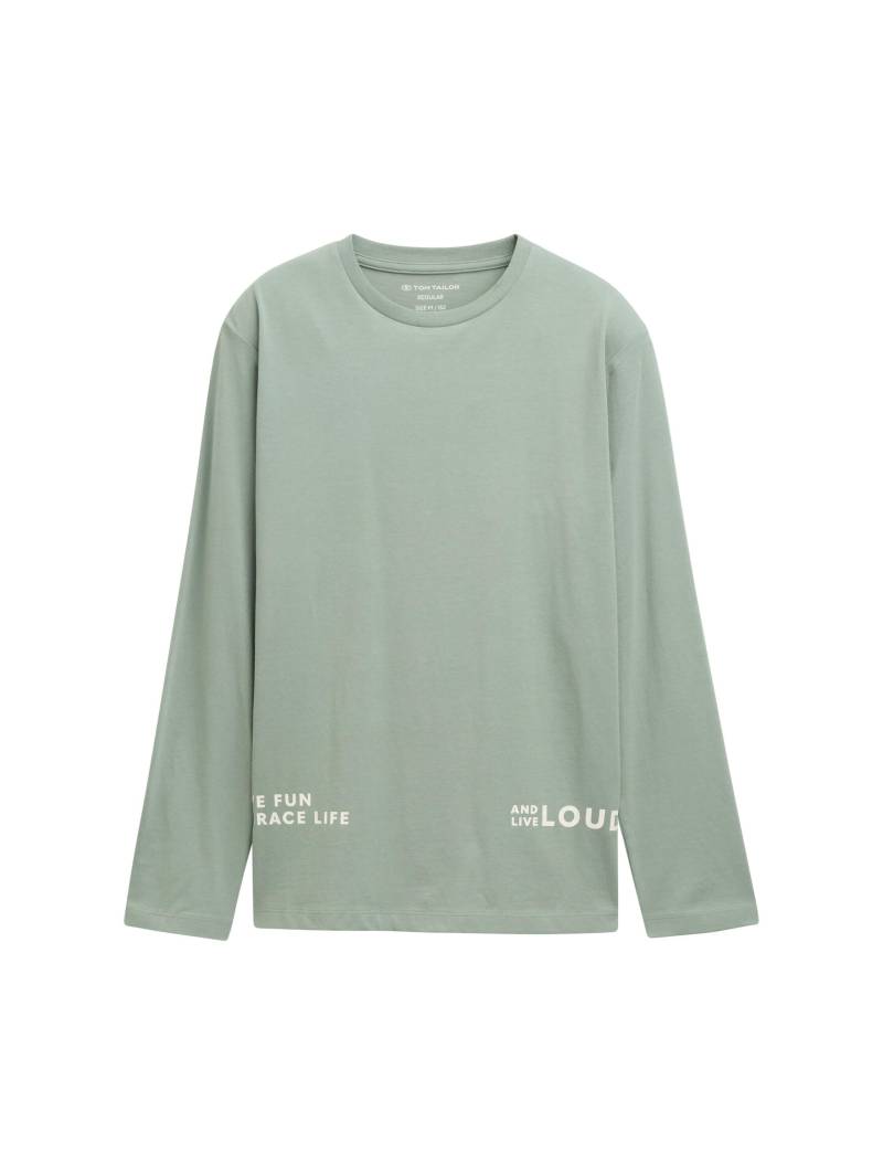 tom tailor kids - Langarmshirt mit Text-Print dusty leave green - Gr. - 152 von tom tailor kids