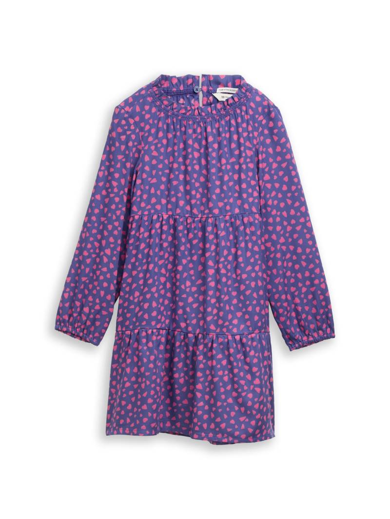 tom tailor kids - Mini-Kleid mit Allover-Print dark blue pink heart von tom tailor kids