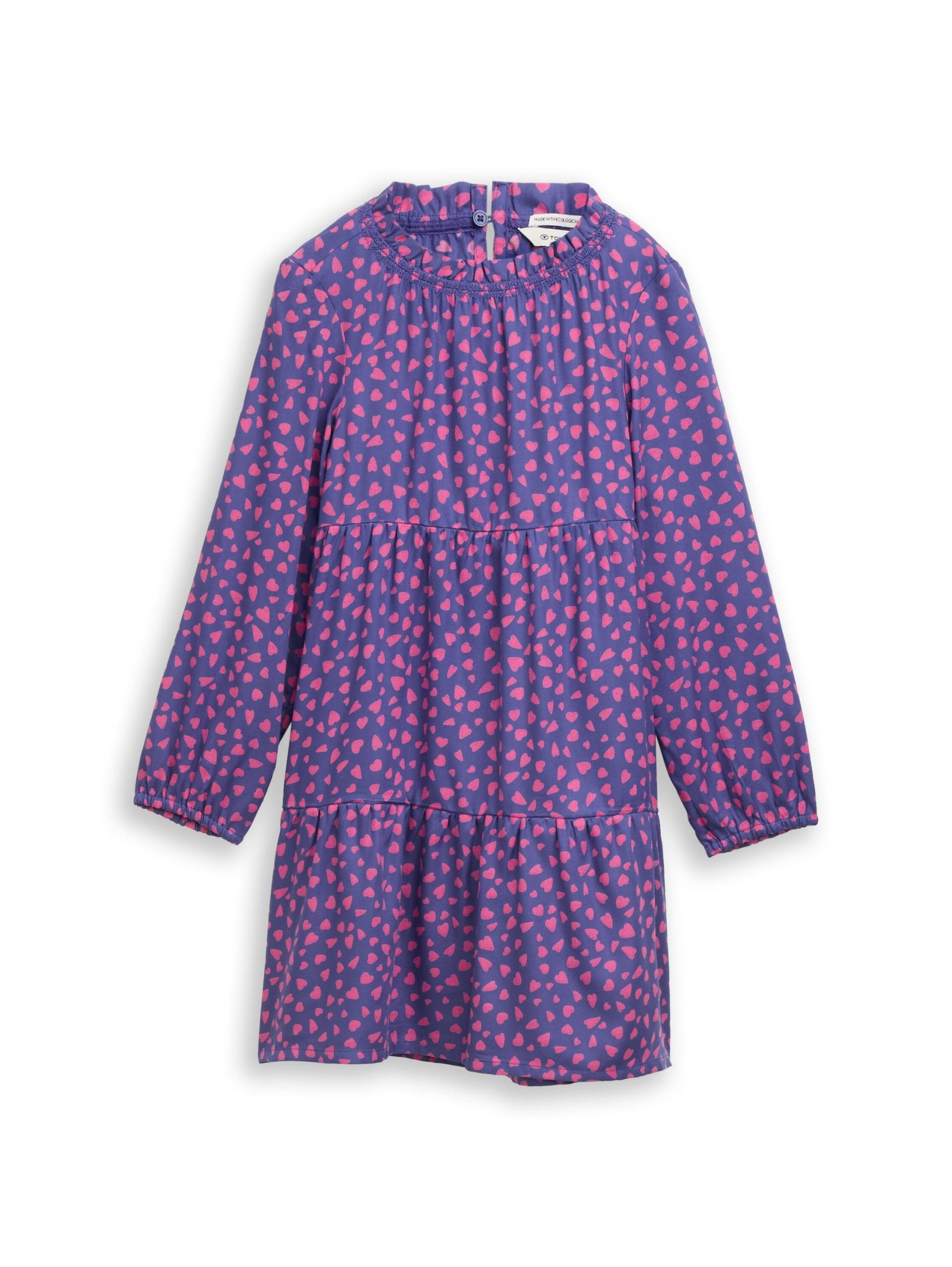 tom tailor kids - Mini-Kleid mit Allover-Print dark blue pink heart von tom tailor kids