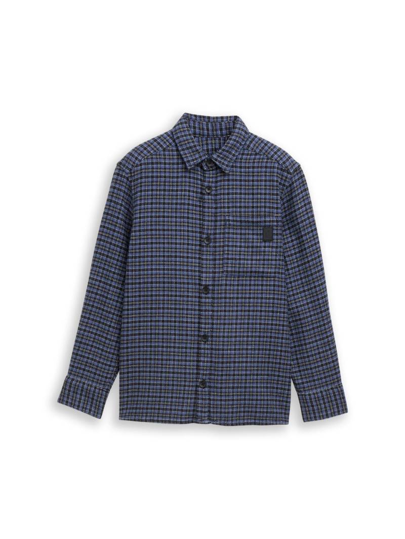 tom tailor kids - Oversize Hemd mit Karomuster black purple mini check design - Gr. - 164 von tom tailor kids