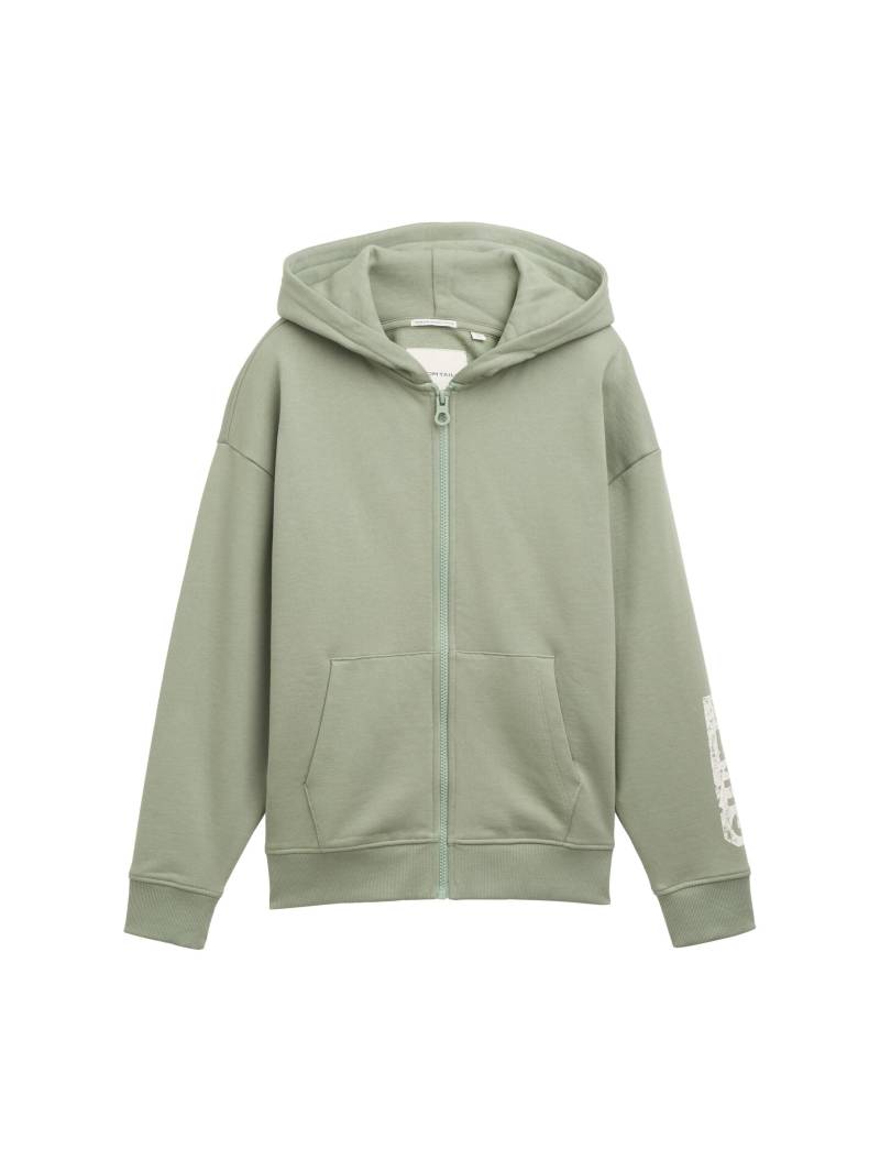 tom tailor kids - Oversize Hoodie Sweatjacke dusty leave green - Gr. - 152 von tom tailor kids