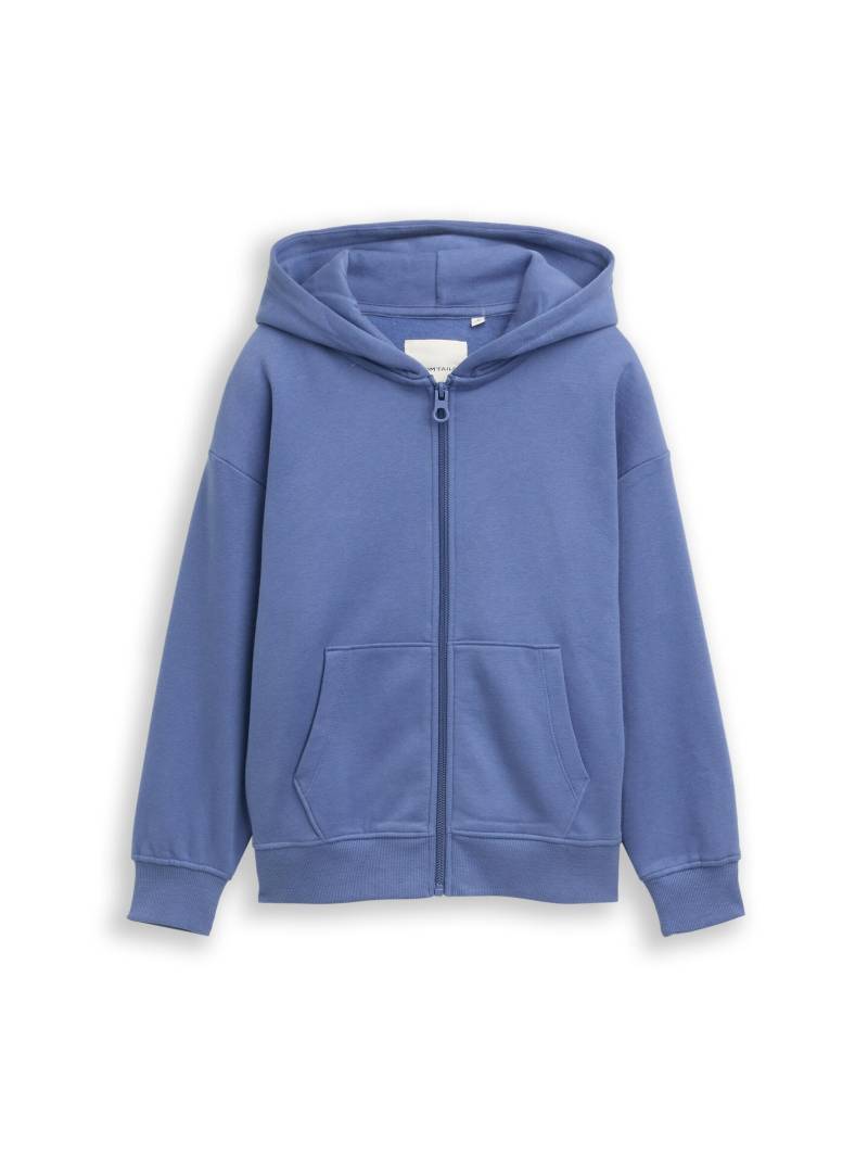 tom tailor kids - Oversize Hoodie Sweatjacke mit Rückenprint dusty faded blue - Gr. - 152 von tom tailor kids