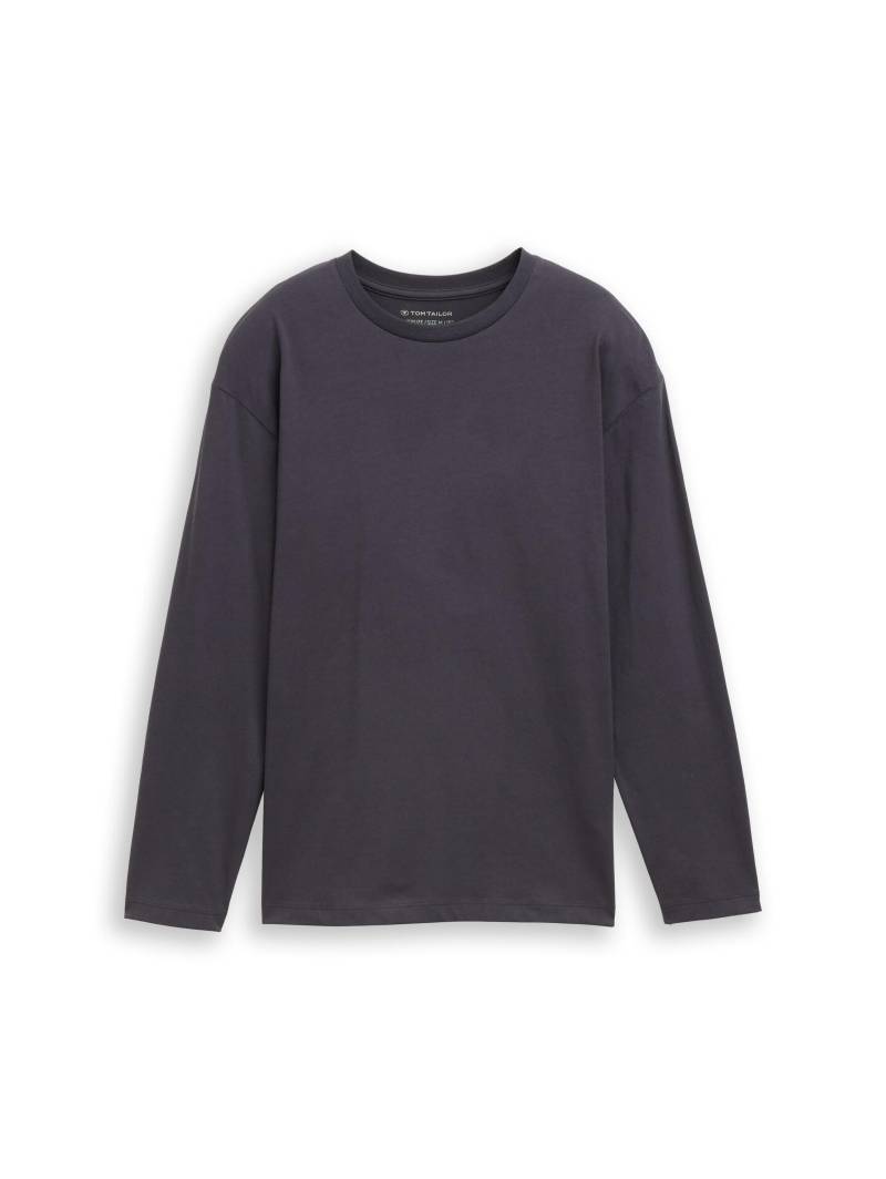 tom tailor kids - Oversize Langarmshirt mit Print coal grey - Gr. - 164 von tom tailor kids