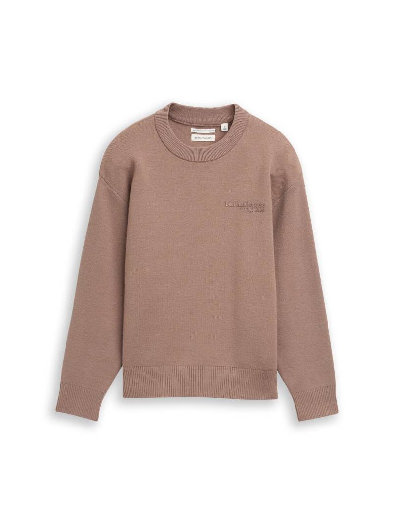 tom tailor kids - Oversize Strickpullover taupe grey - Gr. - 152 von tom tailor kids