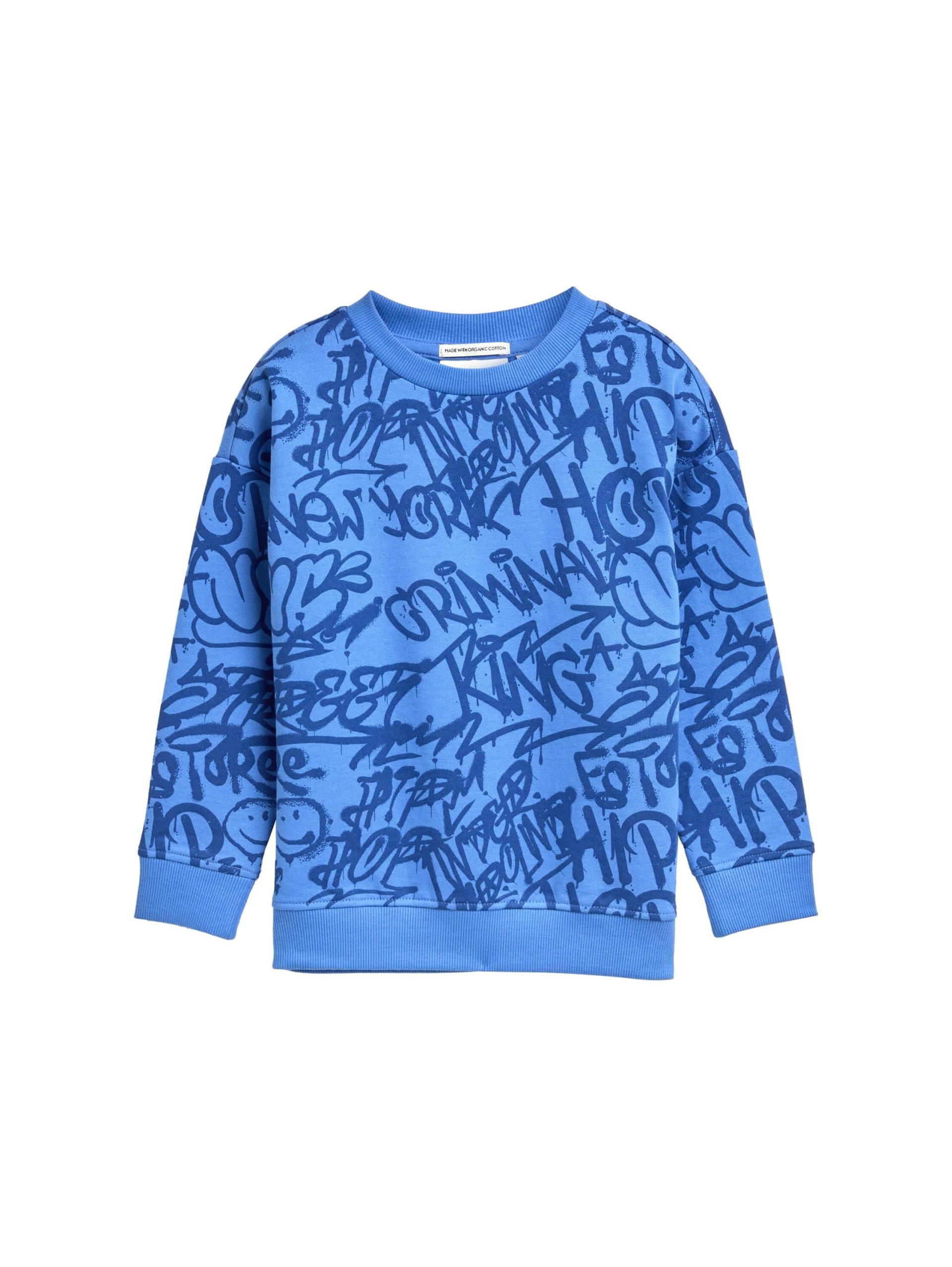 tom tailor kids - Oversize Sweatshirt mit Allover-Print blue shaded spray design von tom tailor kids