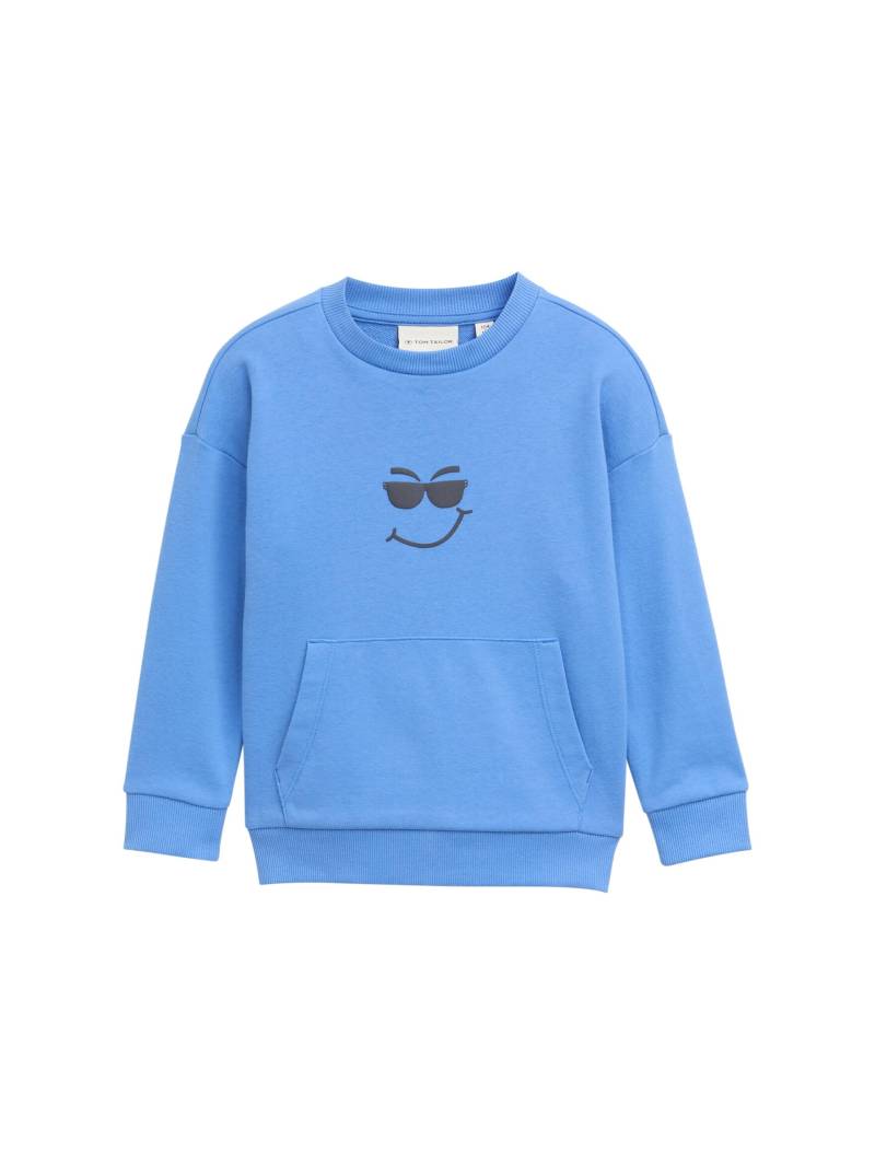 tom tailor kids - Oversize Sweatshirt mit Print soft mid blue von tom tailor kids