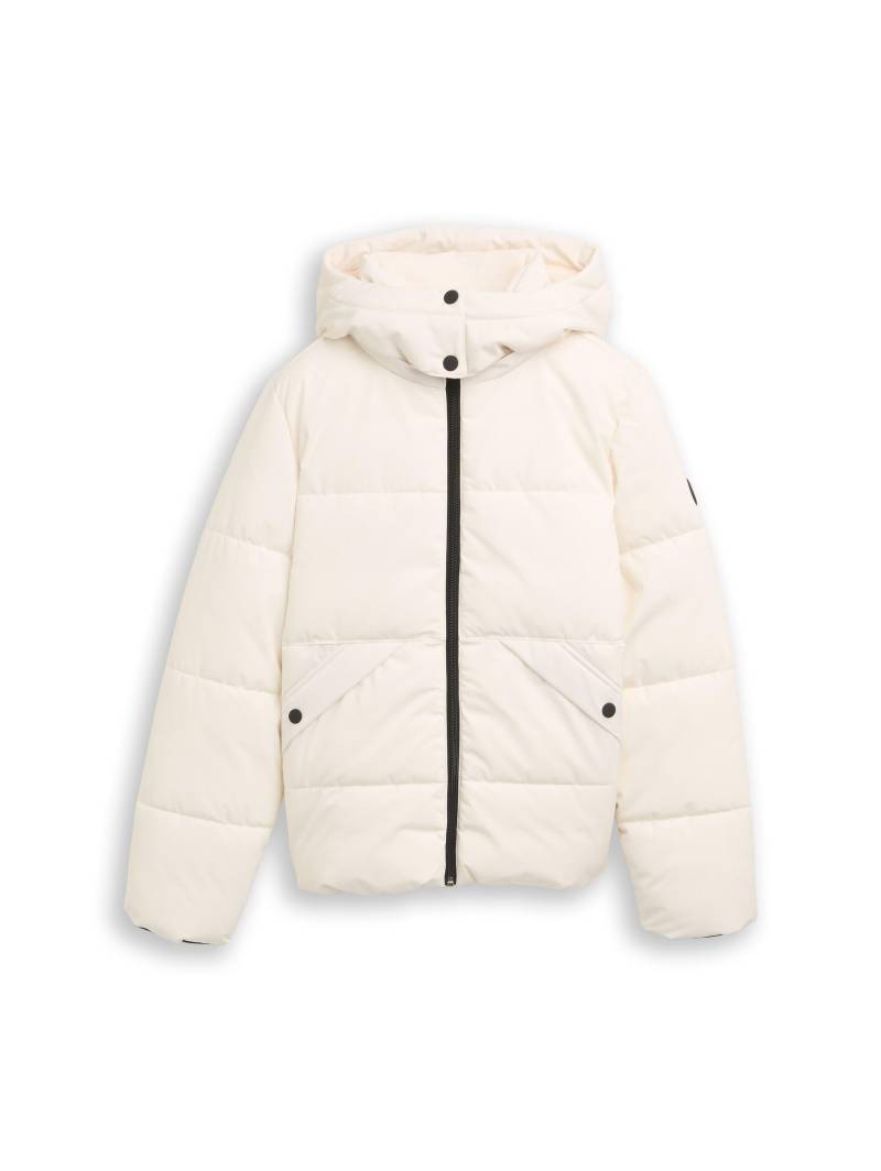 tom tailor kids - Puffer-Jacke mit abnehmbarer Kapuze soft neutral beige - Gr. - 128 von tom tailor kids